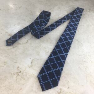 RETRO PARIS NAVY BLUE CROSS STRIPE NECKTIE